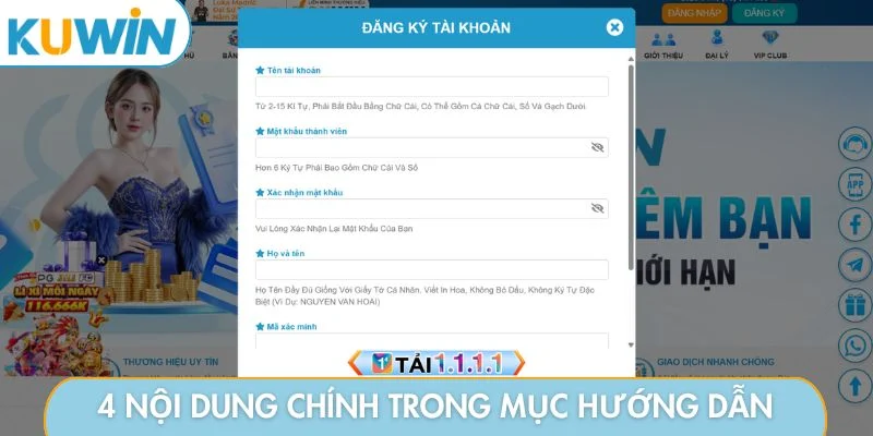 4 nội dung chính trong mục hướng dẫn