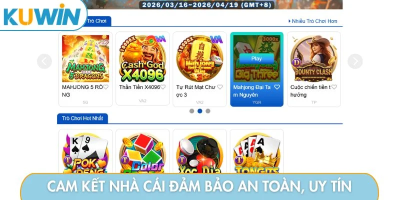 Cam kết nhà cái đảm bảo an toàn, uy tín